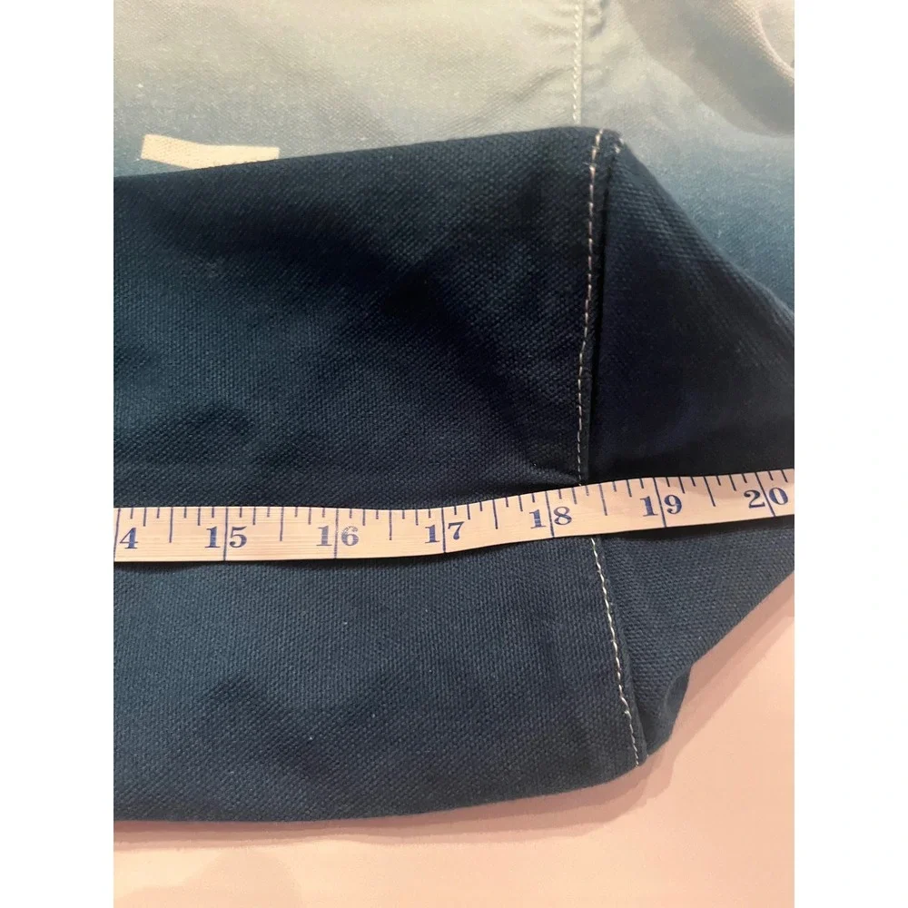 Athleta Tote Bag Gym Blue Ombre Large Canvas Shopping Bag‎ Travel